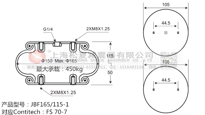 JBF165/115-1橡膠<a href='http://www.msabry.com/' target='_blank'><u>空氣彈簧</u></a>