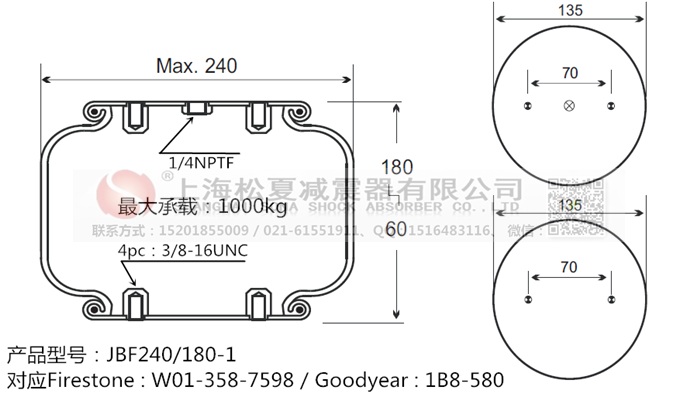 JBF240-180-1橡膠<a href='http://www.msabry.com/' target='_blank'><u>空氣彈簧</u></a>
