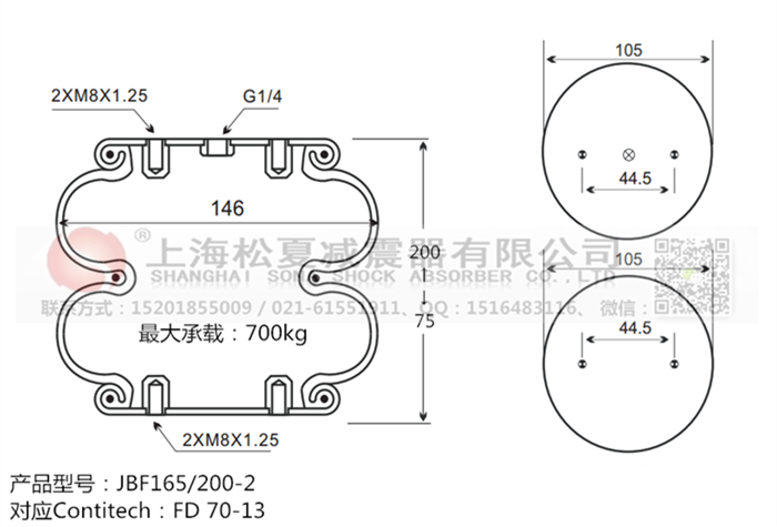 JBF165/200-2橡膠<a href='http://www.msabry.com/' target='_blank'><u>空氣彈簧</u></a>
