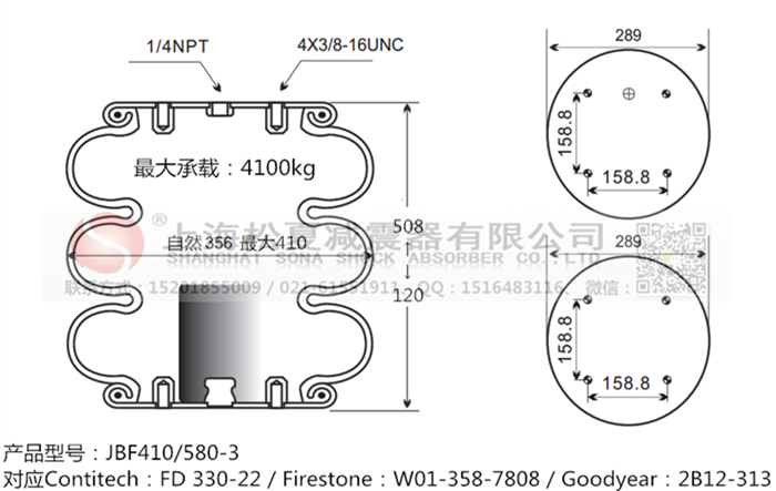 JBF410/580-3橡膠<a href='http://www.msabry.com/' target='_blank'><u>空氣彈簧</u></a>